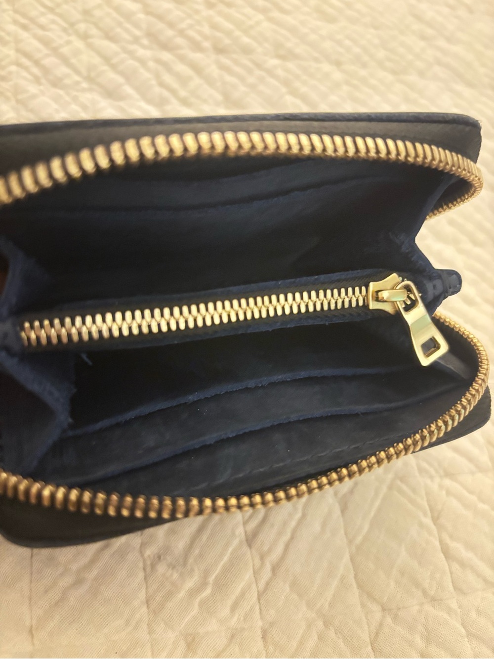 PORTLAND LEATHER ALMOST PERFECT DARK NAVY ZIP AROUND WALLET - Picture 8 of 9